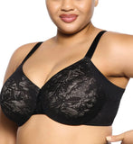Paramour Jessamine Unlined Side Smoothing Minimizer Bra Black