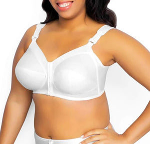 Exquisite Form Classic Wireless Full-Coverage Bra with Front Closure White
