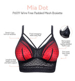 Parfait Mia Dot Wire-Free Padded Mesh Bralette Black