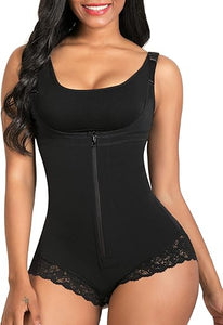 SHAPERX Shapewear for Women Tummy Control Fajas Colombians Body Shaper Zipper Open Bust Bodysuit