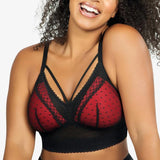 Parfait Mia Dot Wire-Free Padded Mesh Bralette Black