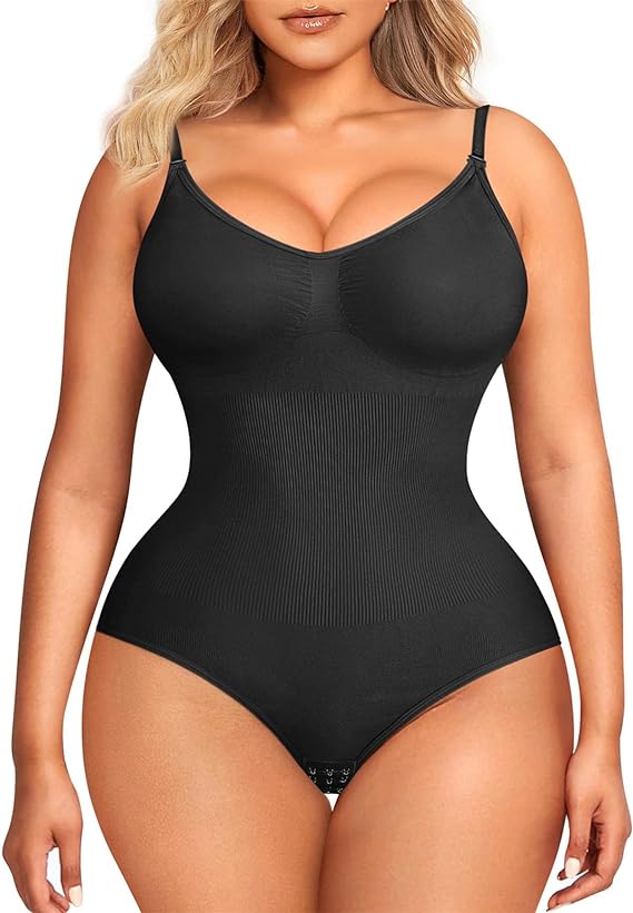 Women's' Seamless Sleeveless V-Neck Bodysuit Shapewear Tummy Control