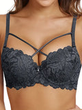 Diana Rose Criss Cross Lace C Cup Push Up Bra