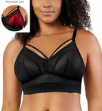 Parfait Mia Dot Wire-Free Padded Mesh Bralette Black
