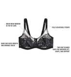 Wacoal Retro Chic Full Figure Underwire Bra Black