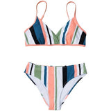 0046 Stripe Bikni Set